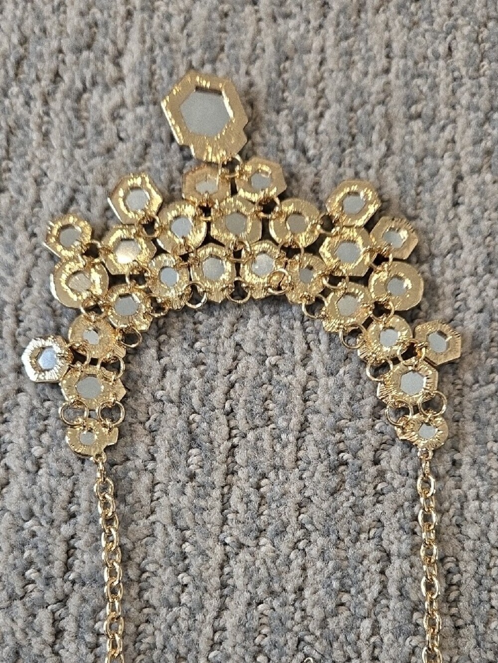 Vintage Gold-Tone Black Statement Necklace - Women Jewelry - Picture 3 of 3